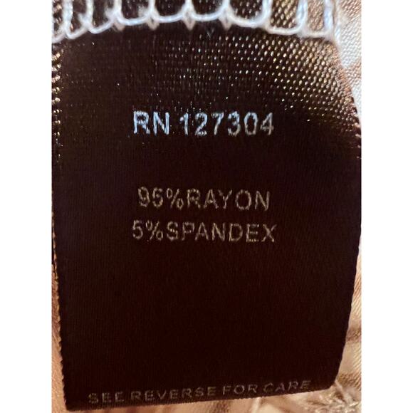 Multiples Beige & Cream Striped Ruffle Tunic Top Size XL Rayon Spandex Stretchy - Picture 7 of 8